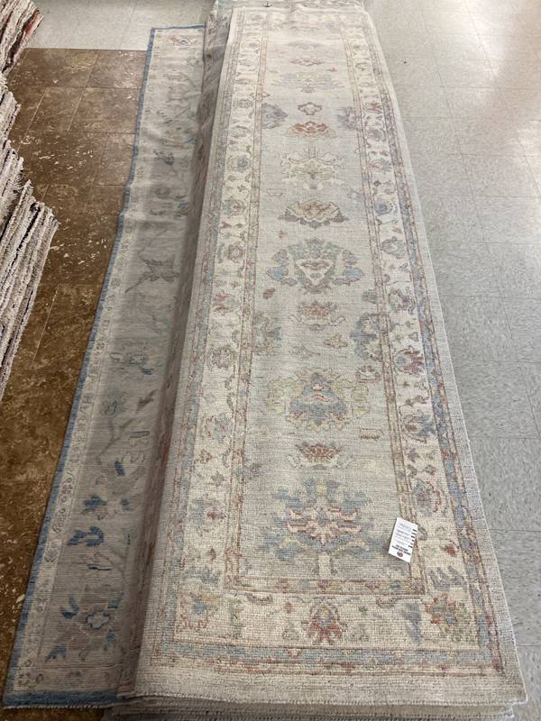 Rug Design: Oushak Pakistan Rug#: 4095 Rug Size: 2.9 ft x11.10 ft Rug Design: Oushak Pakistan Rug#: 4095 Rug Size: 2.9 ft x11.10 ft