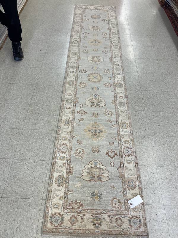 Rug Design: Oushak Pakistan Rug#: 4111 Rug Size: 2.6 ft x11.10ft Rug Design: Oushak Pakistan Rug#: 4111 Rug Size: 2.6 ft x11.10ft