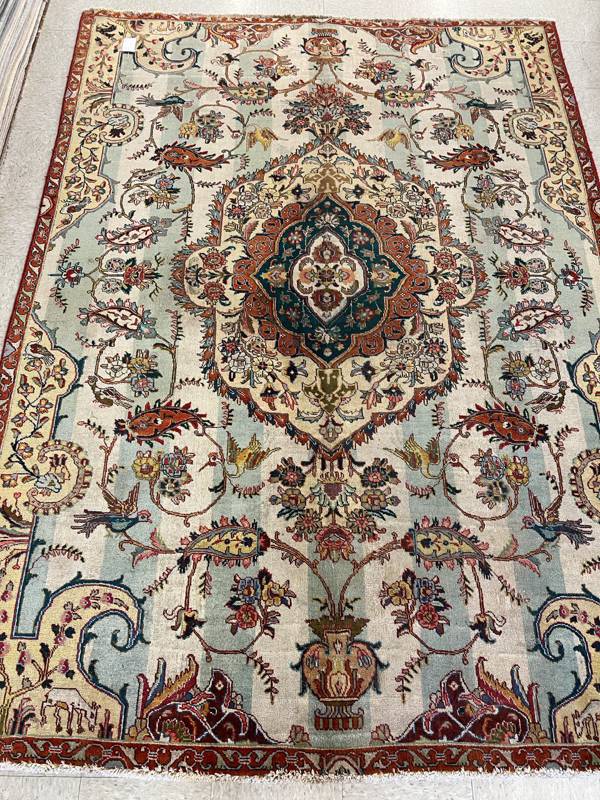 Rug Design: Tabriz Persian Rug#: 7661 Rug Size: 6.8 ft x9.6 ft Rug Design: Tabriz Persian Rug#: 7661 Rug Size: 6.8 ft x9.6 ft